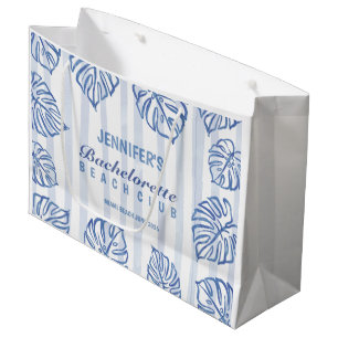 Blauwe strepen BACHELORETTE Whimsical Beach Groot Cadeauzakje