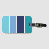 Blauwe strepen bagagelabel (Voorkant (horizontaal))