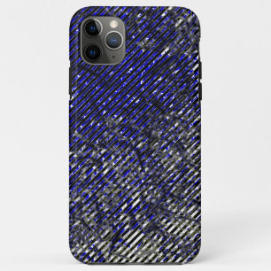 Blauwe strepen, beschadigd in kleur en vorm iPhone 11 pro max hoesje