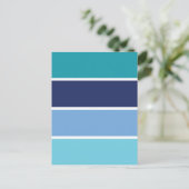 Blauwe strepen briefkaart (Staand voorkant)