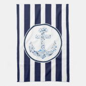 Blauwe strepen en anker theedoek (Verticaal)