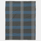 Blauwe strepen fleece deken (Voorkant)