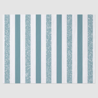 Blauwe strepen Glitter Tissuepapier
