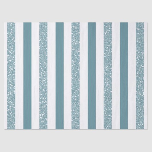 Blauwe strepen Glitter Tissuepapier (Voorkant)