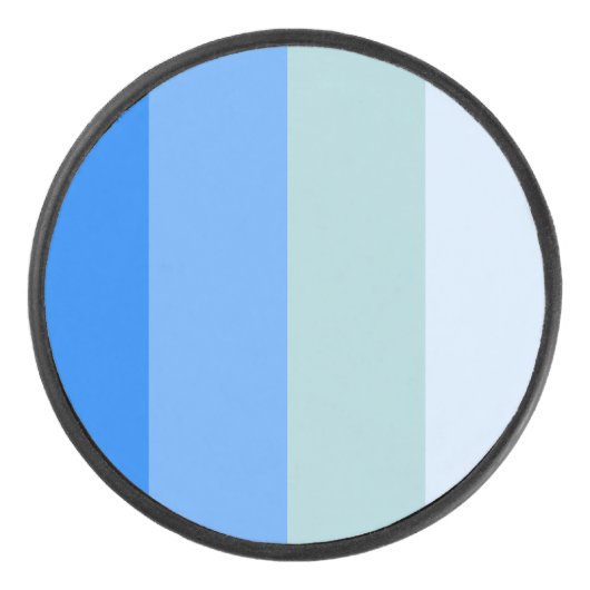 Blauwe strepen hockey puck (Voorkant)