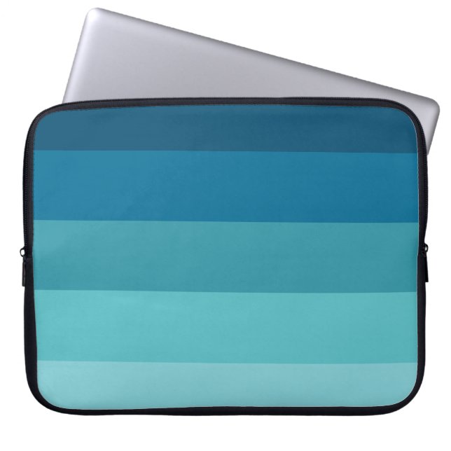 Blauwe strepen palet laptop sleeve (Voorkant)