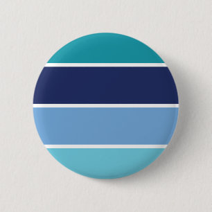 Blauwe strepen ronde button 5,7 cm