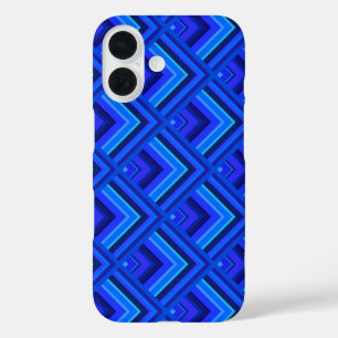 Blauwe strepen schaalpatroon iPhone 16 hoesje