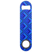 Blauwe strepen schaalpatroon speed flessenopener (Achterkant)