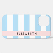 Blauwe strepen, streeppatroon, lijnen, Jouw naam Case-Mate iPhone Case (Achterkant (horizontaal))