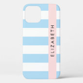 Blauwe strepen, streeppatroon, lijnen, Jouw naam Case-Mate iPhone Case (Achterkant)