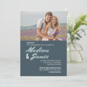 Blauwe Strepen | Uitnodigingen voor verlovingsfees (Staand voorkant)