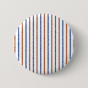 Blauwe strepen van bruin en marineblauw met niet-g ronde button 5,7 cm
