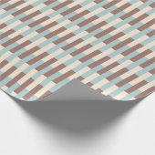 Blauwe strepen van bruin Tan Cadeaupapier (Hoek)