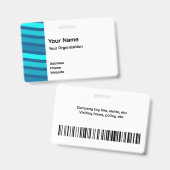 Blauwe Strepen Veiligheidsbadge – Professional Badge (Voor- en achterkant)