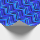 Blauwe strepen zigzagpatroon cadeaupapier (Hoek)