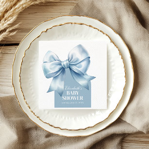 Blauwe Strik Baby Jongen Elegante Baby Shower Servet
