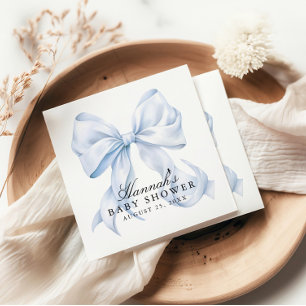 Blauwe Strik Baby Shower Coquette Strik Servet