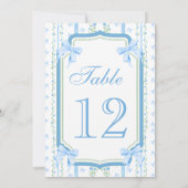 Blauwe strik Elegant tafelnummer (Achterkant)