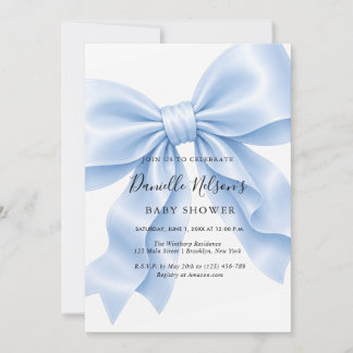Blauwe Strik Jongens Baby Shower Kaart