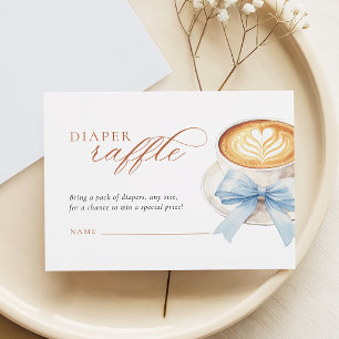 Blauwe Strik Koffie Luiers Raffeleticket Informatiekaartje