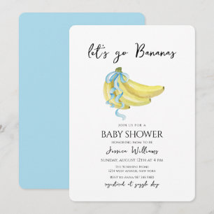 Blauwe strik Laten we gek worden Baby Shower Kaart