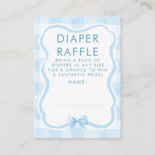 Blauwe Strik Luier Raffle Baby Shower Tickets Informatiekaartje