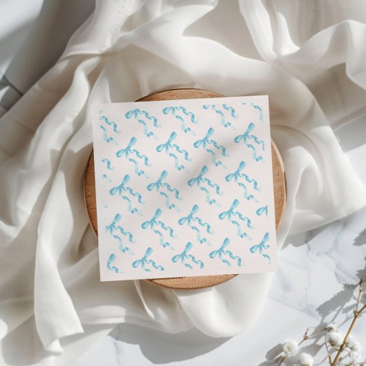 Blauwe Strik Papieren Servetten