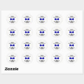 Blauwe strik Stropdas Baby Jongen Douche Favor Ronde Sticker (Vel)