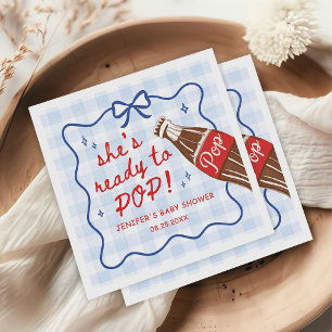 Blauwe Strik Ze staat op barsten Baby Shower Servet