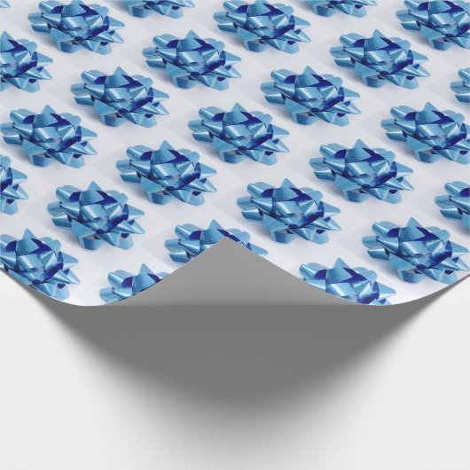 Blauwe strikken cadeaupapier (Hoek)