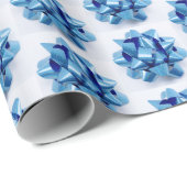 Blauwe strikken cadeaupapier (Rol Hoek)