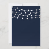 Blauwe String Lights Modern chique verjaardagsfees Kaart (Achterkant)
