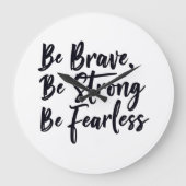 Blauwe strong be fearless grote klok (Voorkant)