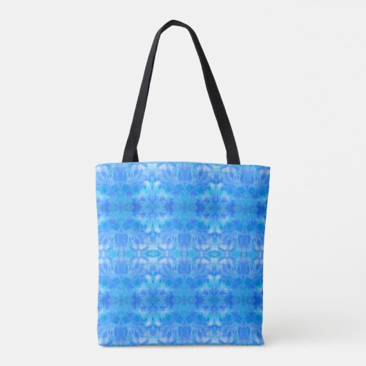 Blauwe Stropdas-Dye, (Versie 2) Canvas tas met Lin (Achterkant)