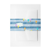 Blauwe, stroperige, heteluchtballon en wolken uitnodigingen wikkel (Voorkant Voorbeeld)