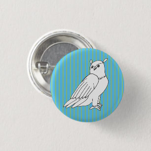 Blauwe struisgrap ronde button 3,2 cm