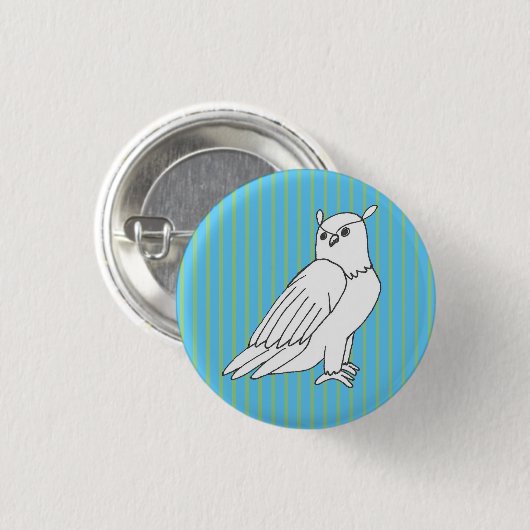Blauwe struisgrap ronde button 3,2 cm (Voorkant /achterkant)