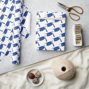 Blauwe studiepunten cadeaupapier