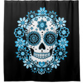 Blauwe Suikerhuid Douchegordijn (Voorkant)