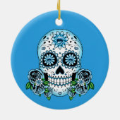 Blauwe Suikerhuid Keramisch Ornament (Achterkant)