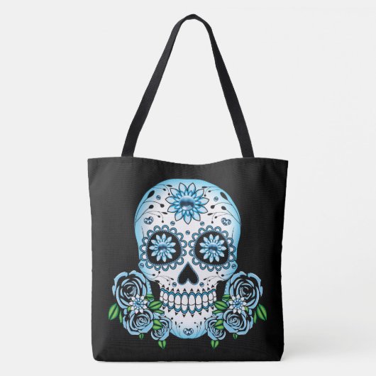 Blauwe Suikerhuid Tote Bag (Achterkant)