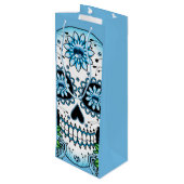 Blauwe Suikerhuid Wijn Cadeautas (Achterkant Gekanteld)