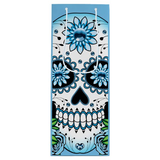 Blauwe Suikerhuid Wijn Cadeautas (Voorkant)