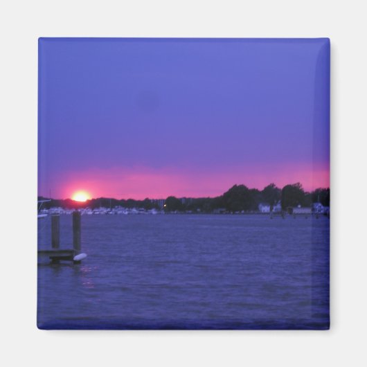 Blauwe Sunset Magnet Magneet (Voorkant)