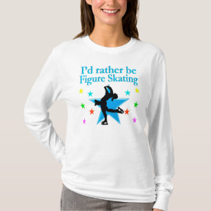 BLAUWE SUPERSTER FIGUUR SCHAATSER T-SHIRT