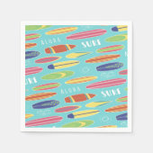 Blauwe Surfboard Papieren Servet (Voorkant)