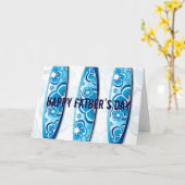 Blauwe surfplanken Vaderdag Kaart (Gele Bloem)