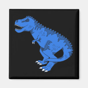 Blauwe T-rex op grijze Sticker Magneet