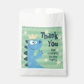 Blauwe T-Rex Schattigee Dinosaurus Verjaardag Dank Bedankzakje (Voorkant)